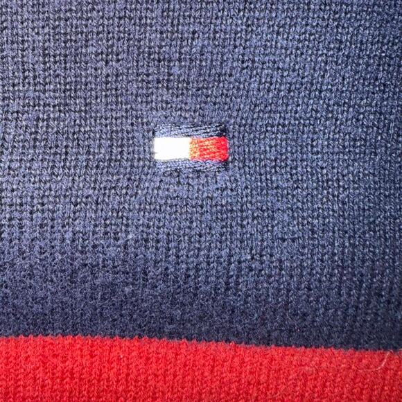 Navy red striped tommy hilfiger nautical fishermancore vtg - Picture 5 of 6